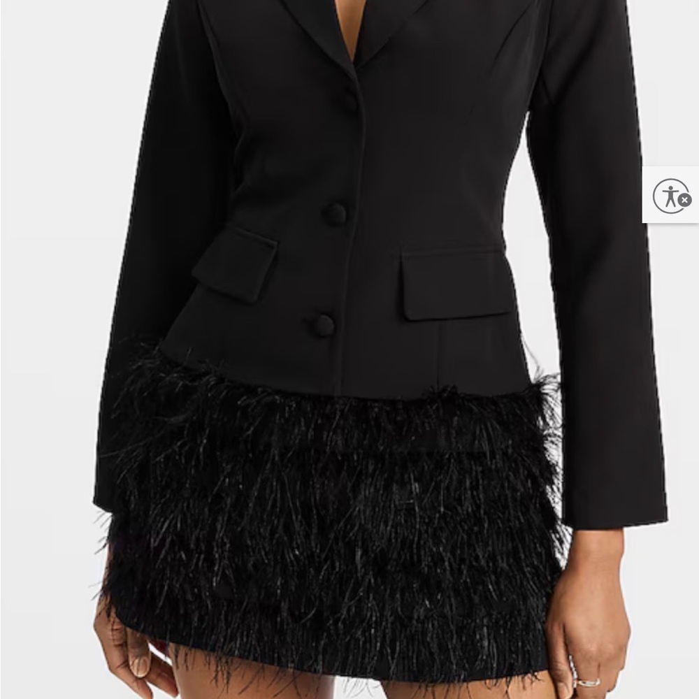 Express Black Feathered Skirt New - Picture 7 of 7